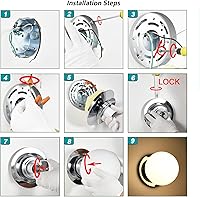 Vista 8 de Apliques de pared cromados, aplique de globo moderno de 1 luz, lámpara de pared para dormitorio, baño, sala de estar y pasillo, iluminación