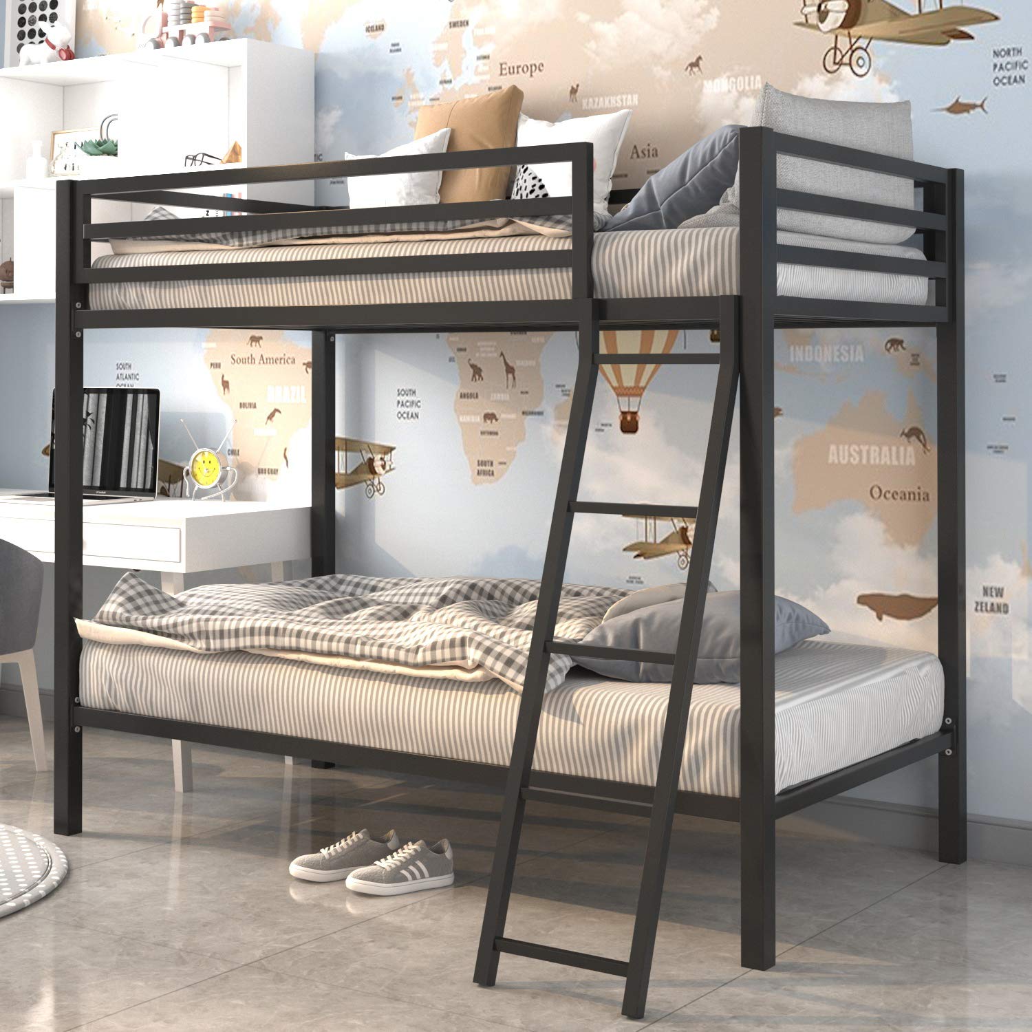 Buy Allewie Bunk Bed Twin Over Twin Size, Metal Twin Bunk Beds for Kids
