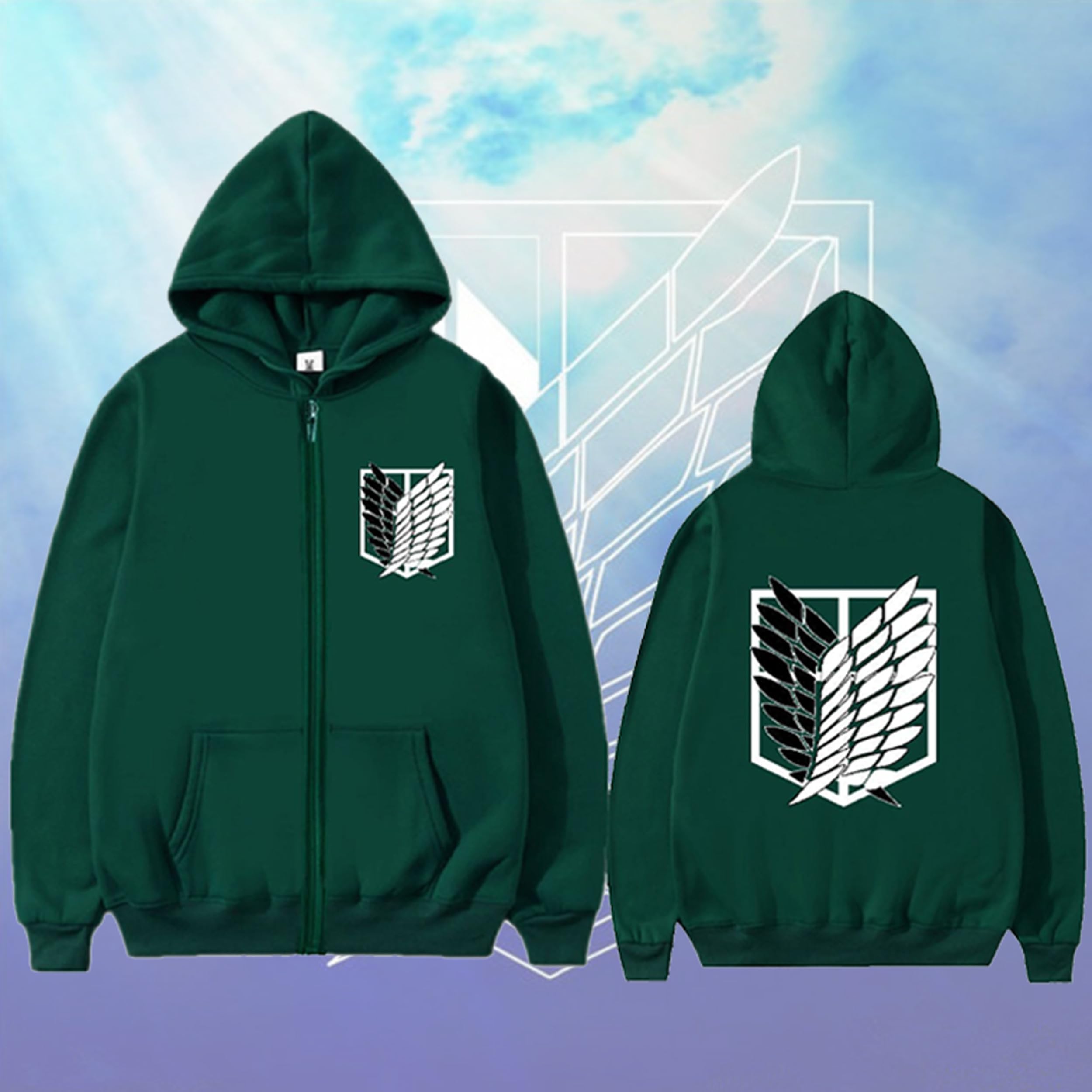 AOT Anime extérieur décontracté Sweat à Capuche zippé Mode Veste Unisexe à Manches Longues Harajuku Streetwear Y2k