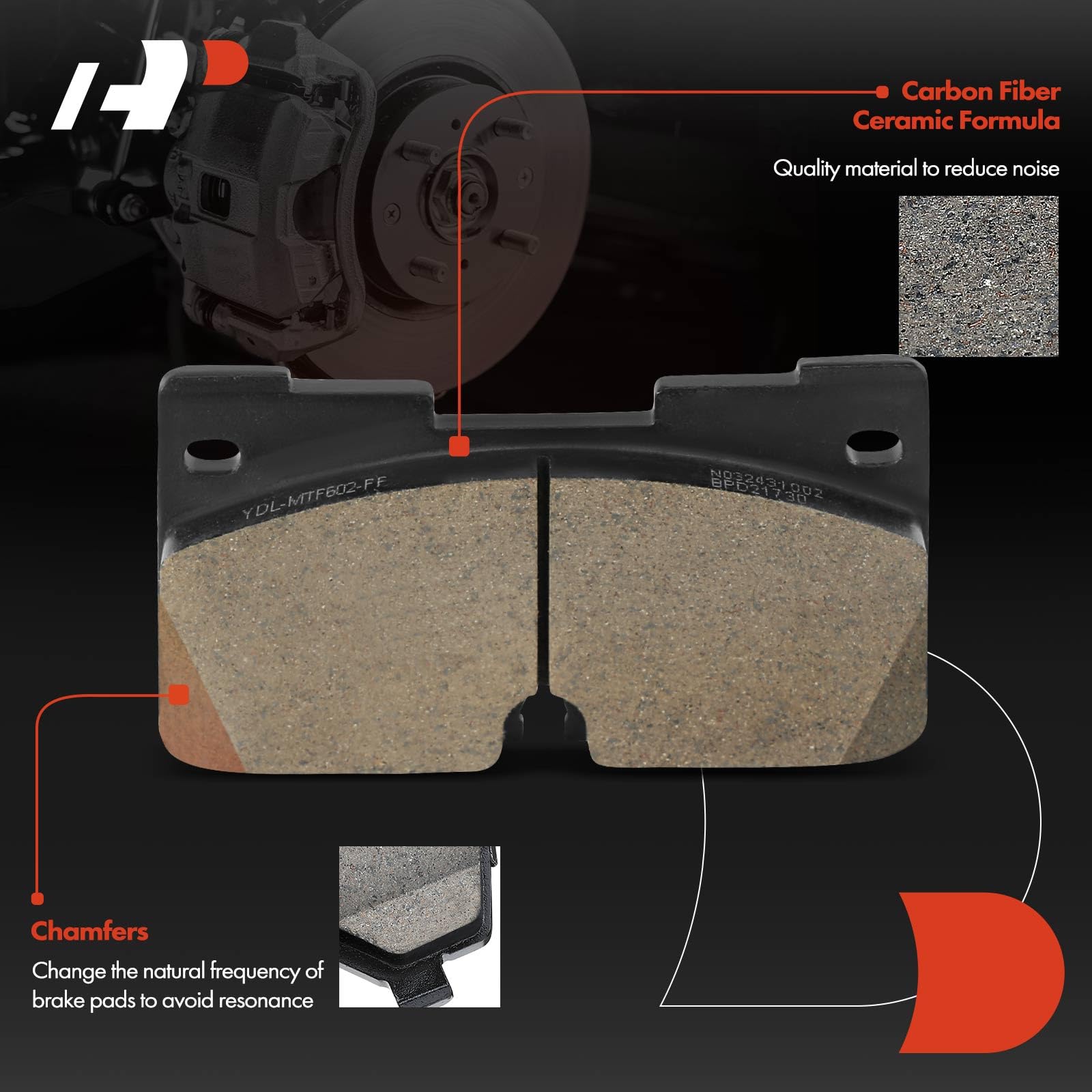 Front & Rear Ceramic Brake Pads for GMC Yukon Sierra 1500 Chevy