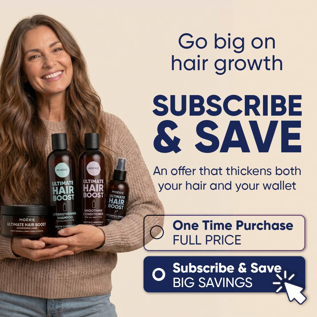 Moerie Pack Méga Minéral - Shampoing, Après-Shampoing, Masque et Spray Capillaire - Soin Ultime Pour des Cheveux Plus Longs, Épais et Volumineux - Produits Végans, Sans Paraben ni Silicone