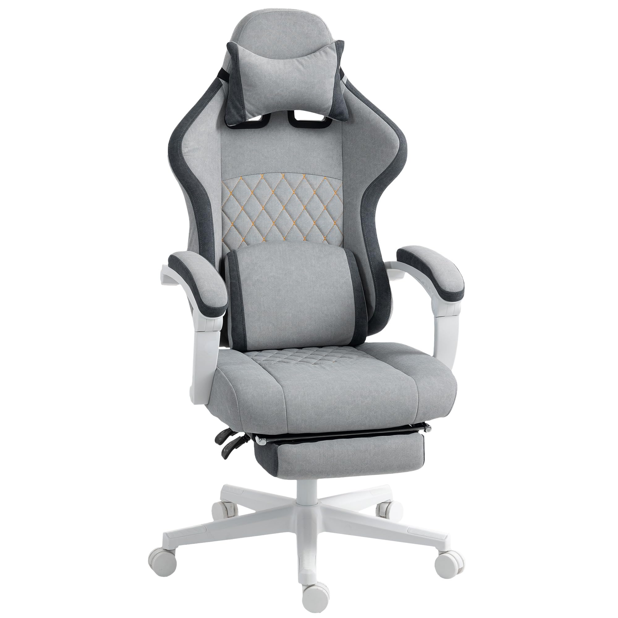 HOMCOM Gaming Chair with Lumbar Support, High Back, for Home Office, Grey