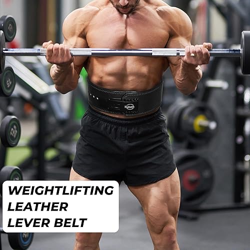 Miniatura 6 de Genuine Leather Lever Weight Lifting Belt 10mm Gym Belts Weight Lifting Belts for Men and Women Grain Leather Weightlifting Belt Workout Belt