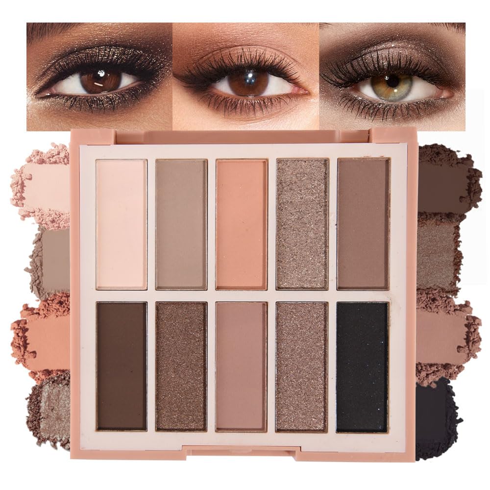 CAKAILA Neutral Nude Eye Shadow Palette,Matte Brown Bronze Naked Cream Eyeshadow Palette,Make Up Pallets for Women Natural Eyeshadows for Eyes Long