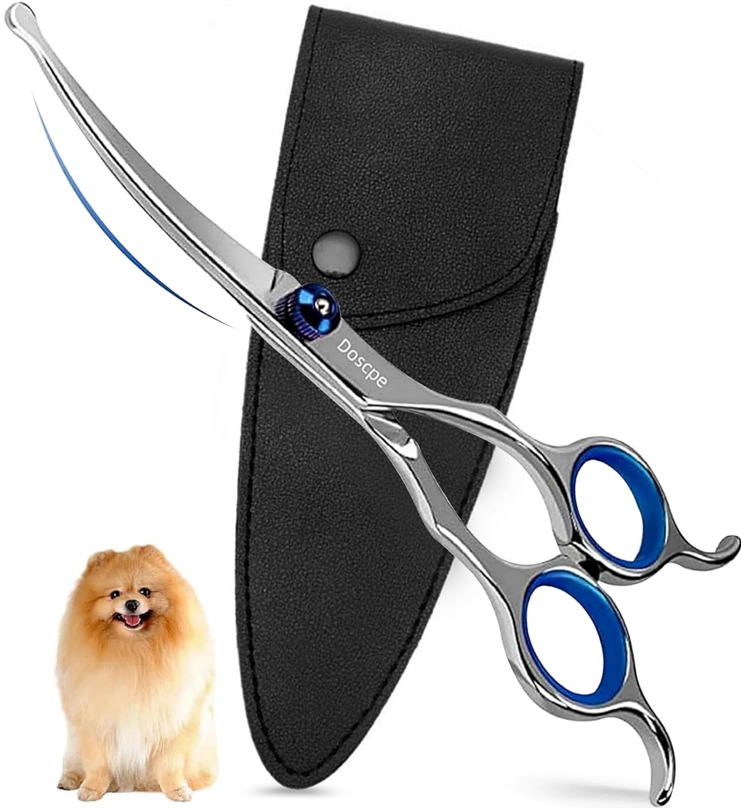 Curved Dog Grooming Scissors inches Round Tips Pet Grooming Shears for  Dog Cat on Face Paw Hair Trimming Right Left Handed