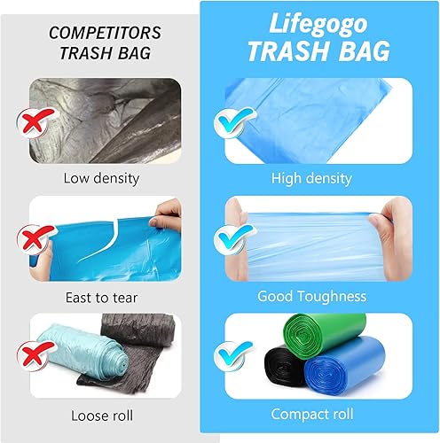 Miniatura 5 de Bolsas de basura pequeñas de 4 galones bolsas de basura para baño, bolsas de basura pequeñas sin perfume para baño, dormitorio, oficina (90 unidades)