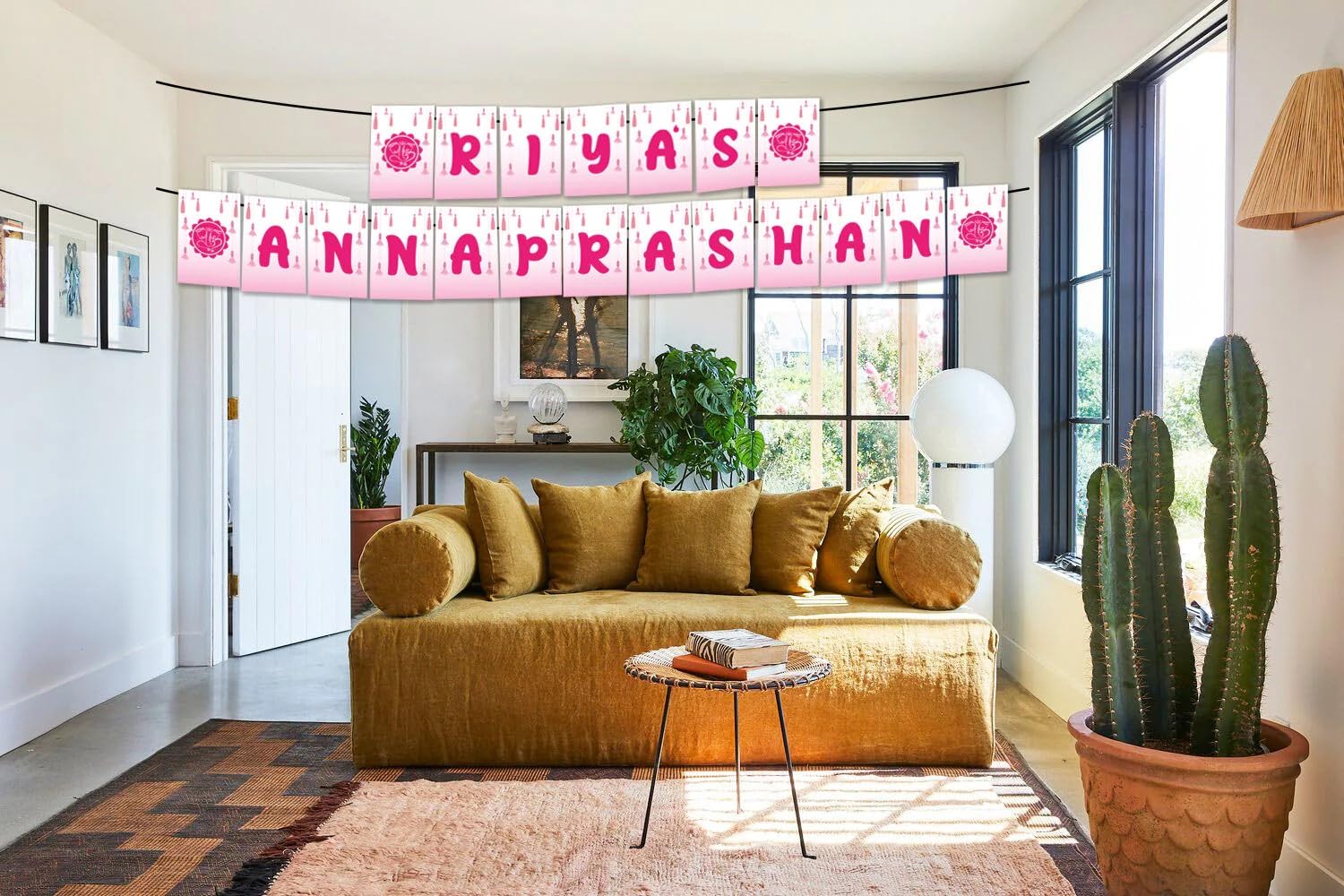 Theme My Party First Rice Feeding Ceremony Banner | Annaprashan Banner for Decoration |Personalized Banner Baby Annaprashan
