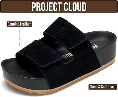 Project Cloud 100% Genuine Leather Platform Sandals Women Summer Wedges