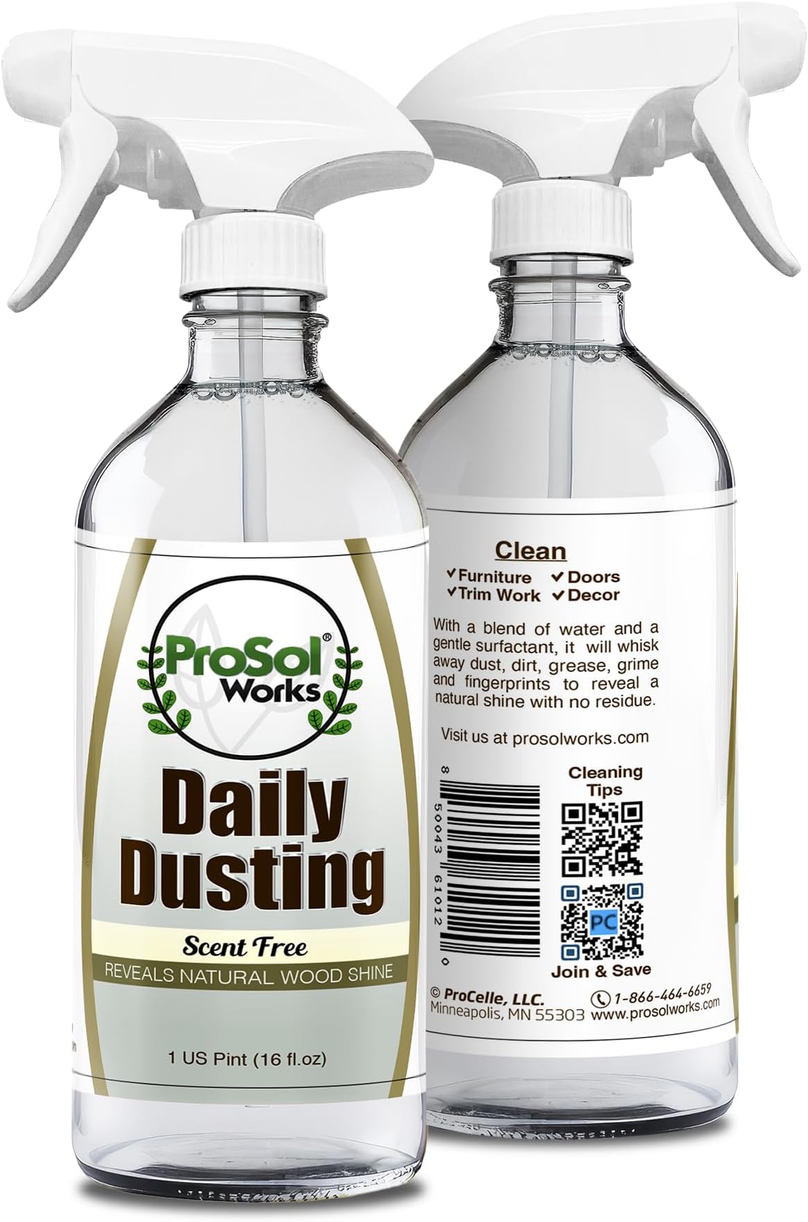 Daily Dusting Spray Surface Cleaner 16 oz - Wood Cleaner Cleaning Spray for Tables, Banisters, Old Wooden Cabinet, Doors, Decors & Antique Restorer Revealing Natural Shine