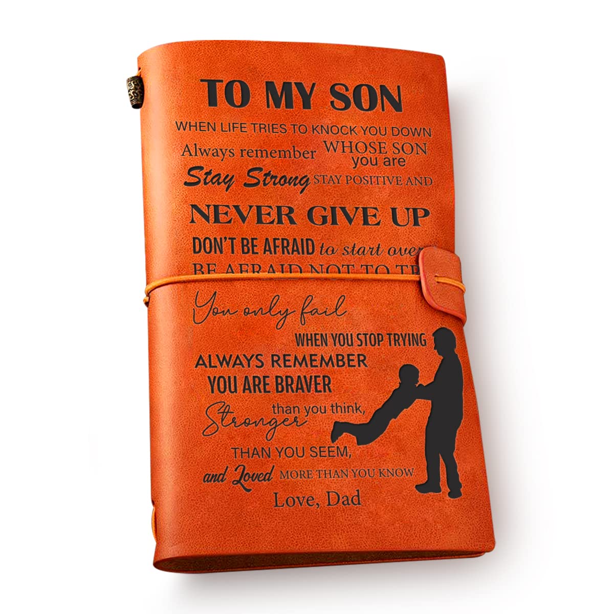 Carnet en cuir To My Son : le cadeau de papa chargé d'amour et de fierté