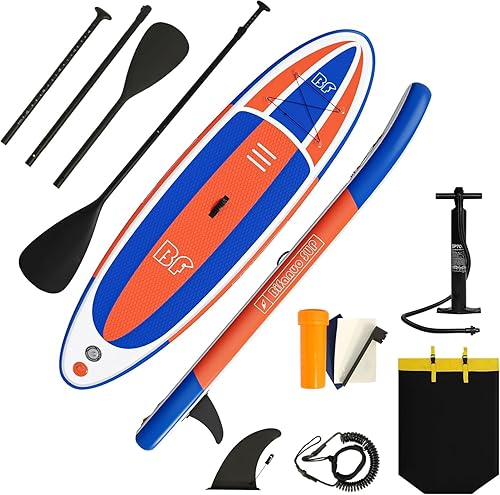 Miniatura 1 de Bifanuo Tabla de Paddle Inflable con Accesorios SUP y Mochila. Tablas de Paddle para Adultos. Cubierta Antideslizante, Postura Ancha, Aleta
