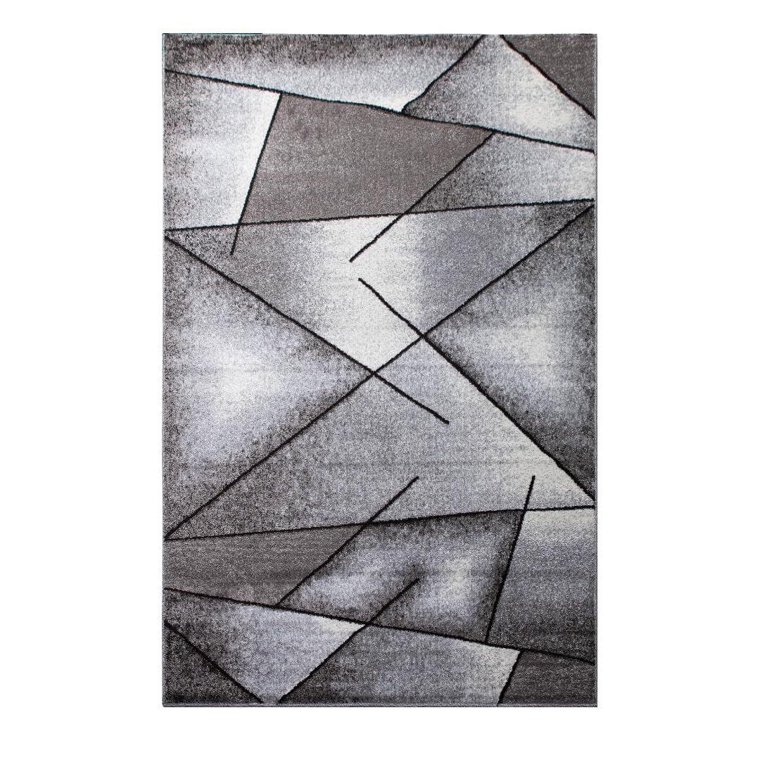 oKu-Tex Tappeto Salotto Grigio Melange Geometrico 160x230 cm Pelo Corto | Design geometrico moderno in 100% polipropilene, ideale anche per soggiorno e camera da letto. Morbido, elegante e versatile.