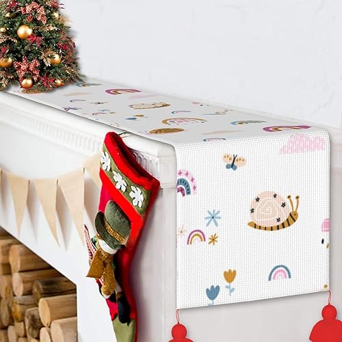 Vista 20 de Christmas Table Runner 60 Inches Long Fall Table Runner for Dining Table Christmas Decorations Coffe Table Runner with Tassels Kitchen & Table