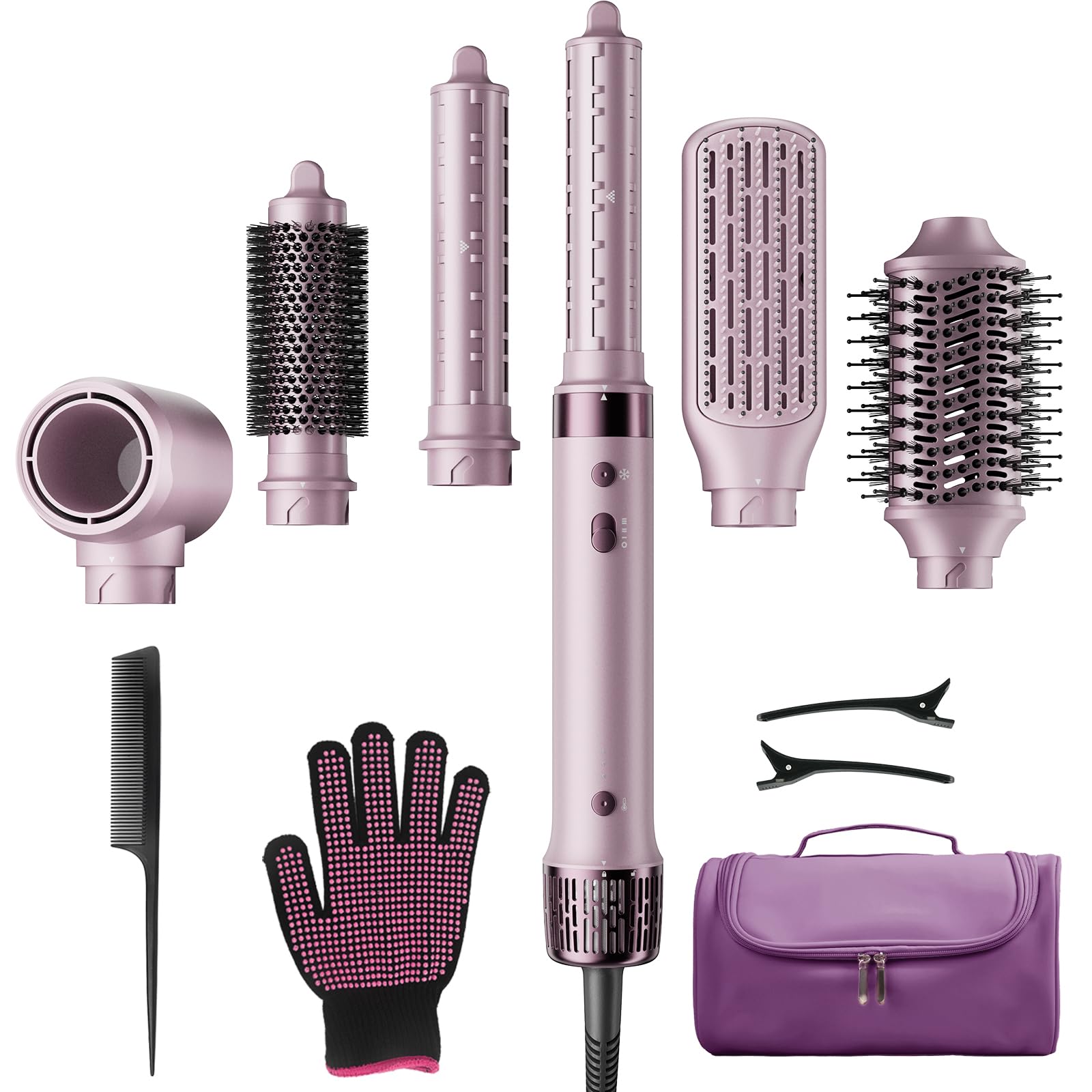 Mythsight StyleVibe 6-in-1 Air Styler with Hair Dryer &amp; Auto-Wrap Curl L/R