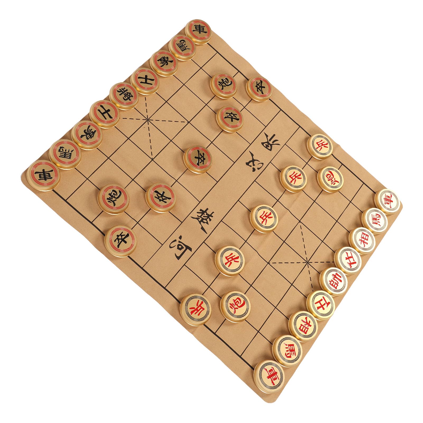 Bediffer Set da Gioco di Scacchi Cinesi Materiale in Alluminio Premium per il Tempo Libero Set Completo 61x54 Cm