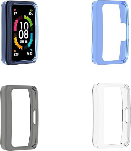 Miniatura 2 de Funda compatible con Huawei Honor Band 6 Watch Protector de pantalla de PC suave a prueba de golpes, protector delgado de parachoques protector de
