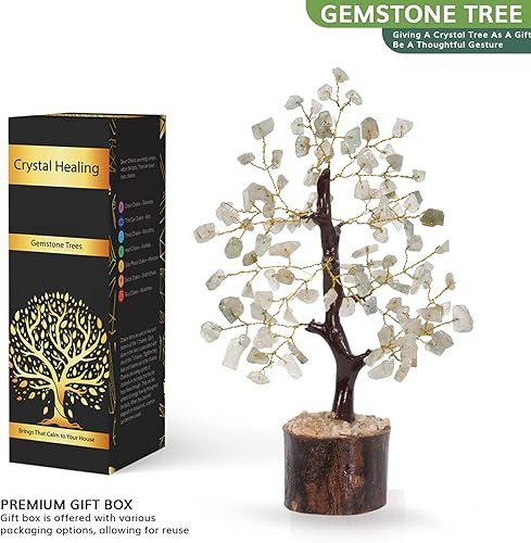 Miniatura 4 de Cristal de jade verde, árbol de Feng Shui, árbol bonsái de piedra, decoración verde, piedra preciosa de árbol, decoración de habitación de cristal,