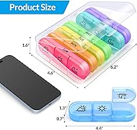 Vista 7 de ZIKEE Weekly Pill Organizer 3 Times a Day, Compact Pill Box 7 Day with Roomy Pill Case and Sturdy Design for Managing Your Vitamins, Fish Oils