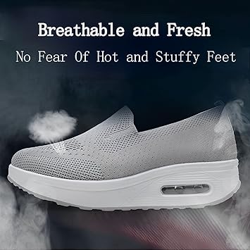 NEVRAH Orthopedic Sneakers Women, Zapatillas OrtopéDicas para Mujer, Zapatos Ortopédicos de Moda, Zapatillas Deportivas con Plataforma elástica de Malla, para Mujer para Caminar, Correr, Trabajar1