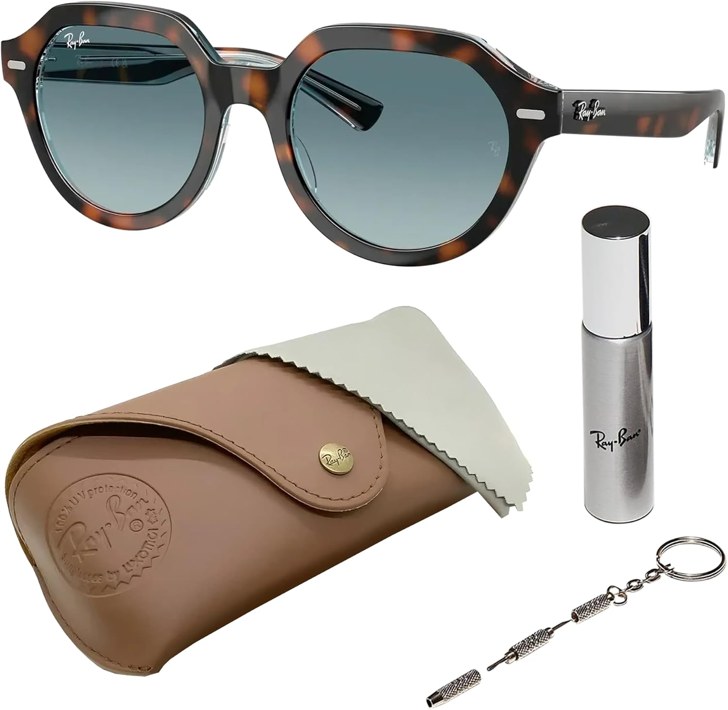 Ray-Ban RB4399 GINA Square Shaped Sunglasses for Men & Women with Official RAYBAN Eyewear Kit