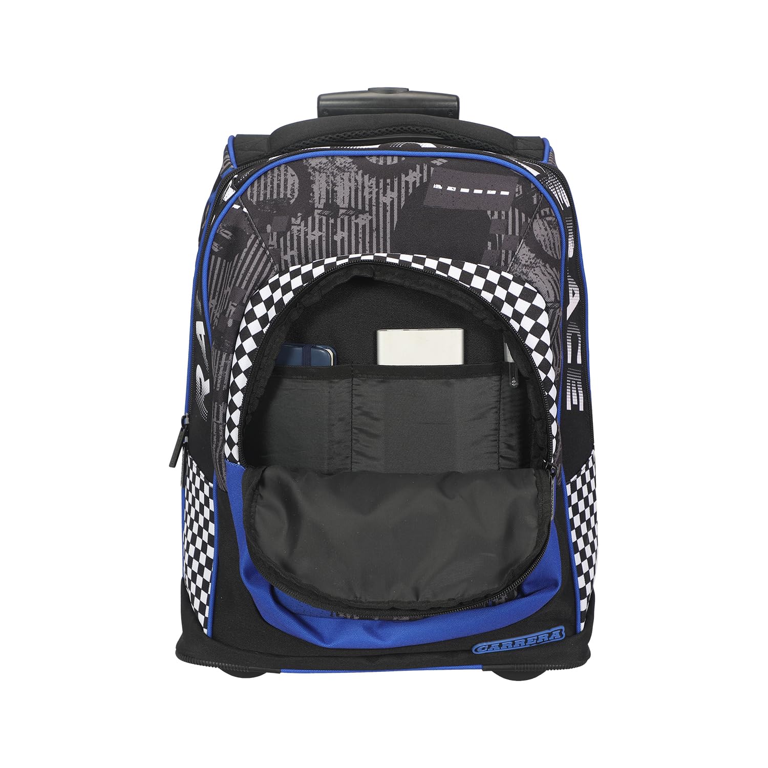 Carrera Trolley Scuola Bambino Race Blu/Nero - 2 in 1 Zaino - Ruote Anti-Rumore - Lt 35 - Barra Regolabile in Due Altezze - Perfetto per Scuola e Viaggio