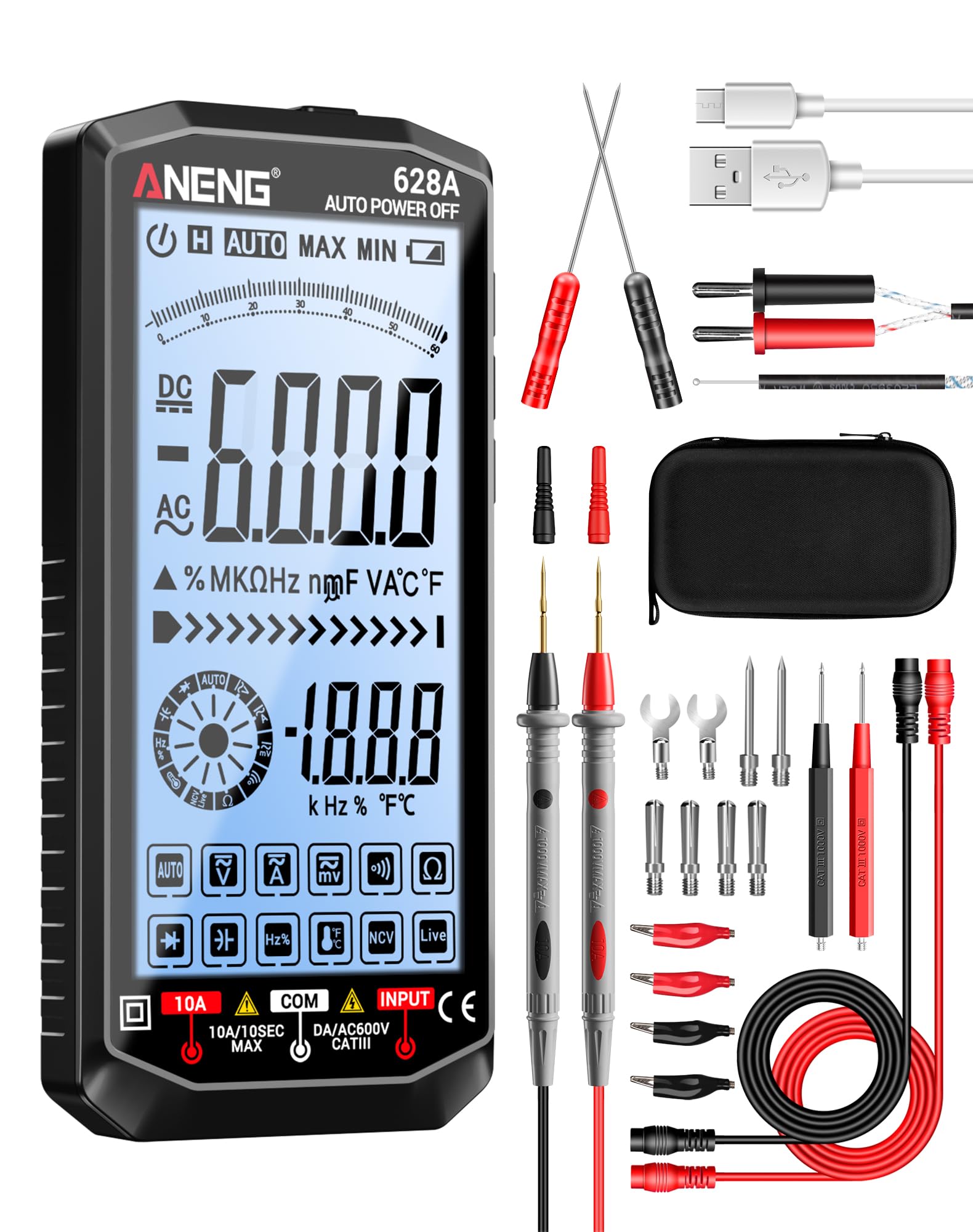 ANENG Multimeter,TRMS 6000 Count Rechargeable Digital Voltmeter Tester — Amazon image 8