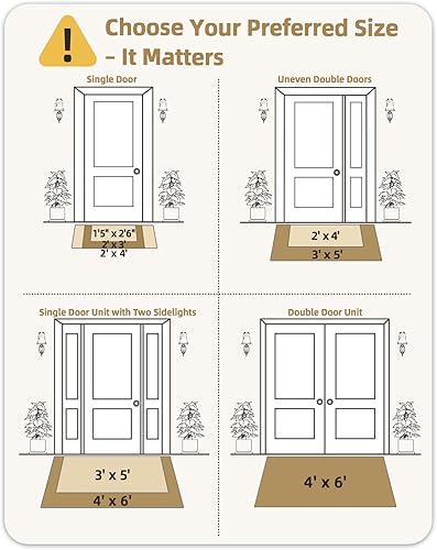 Miniatura 2 de Color G - Alfombras para puerta de entrada al aire libre para atrapar la suciedad, tapetes de puerta exterior para evitar resbalones, tapete para