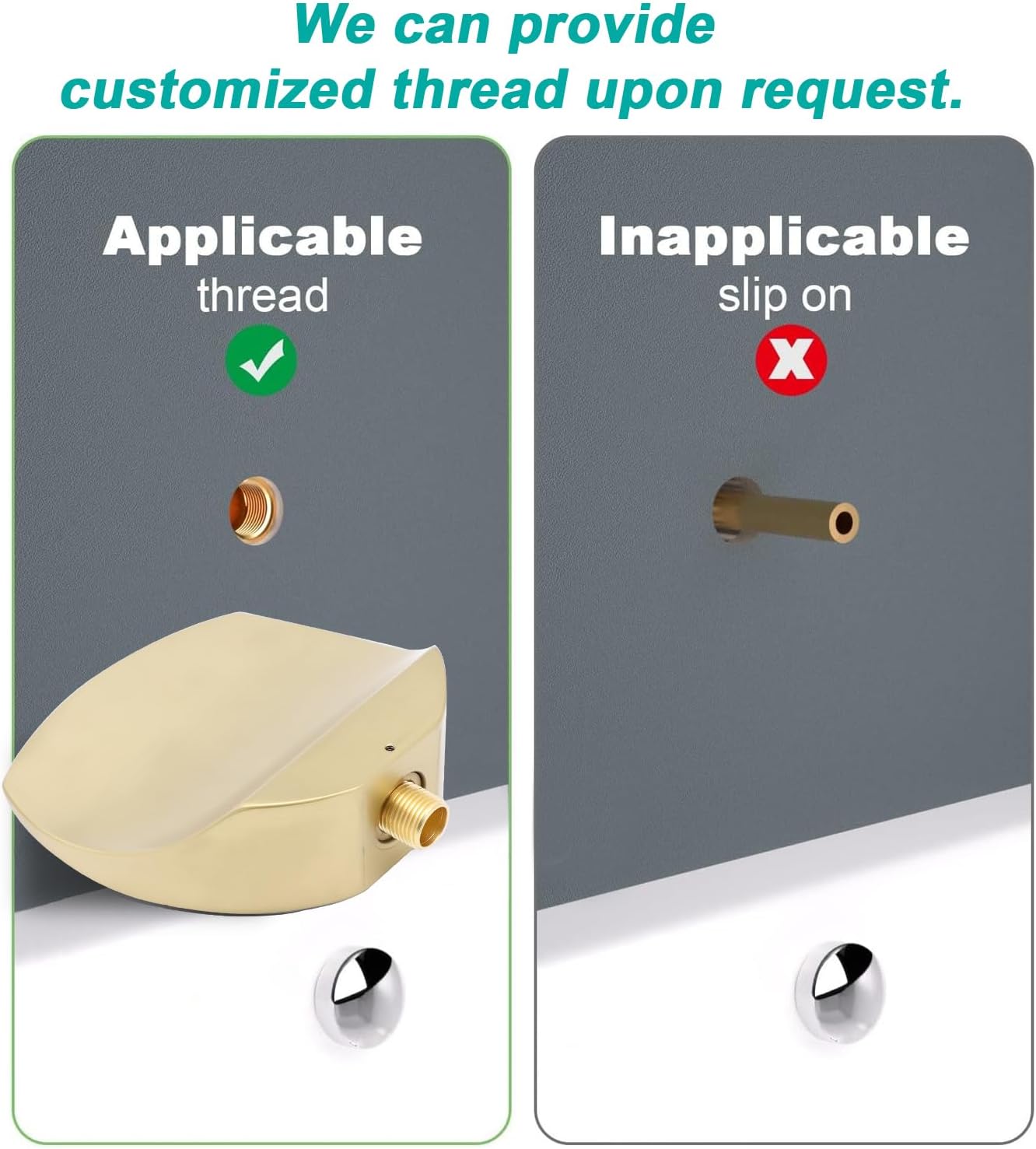 Wall Mount Tub Spout,Soild Brass Waterfall Bath Bathtub Faucet for Bathroom (Round, Brushed Gold)
