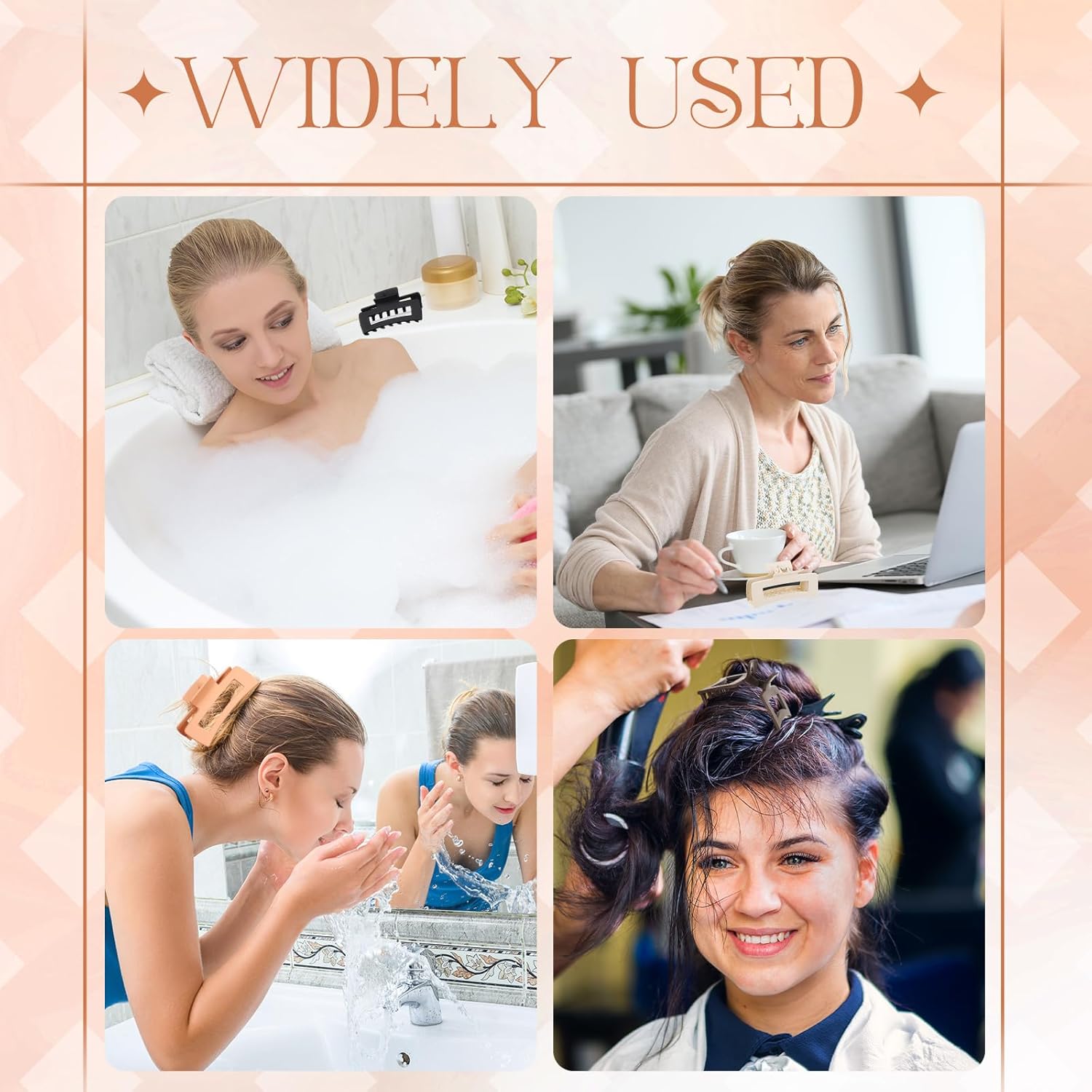 XunYee 100 Pcs Hair Claw Clips Bulk Large Square Jaw Headwear Clips Set for Women Nonslip Rectangle Hair Accessories Clip for Girl Women Gifts Beauty(4.1'',Classic Colors)