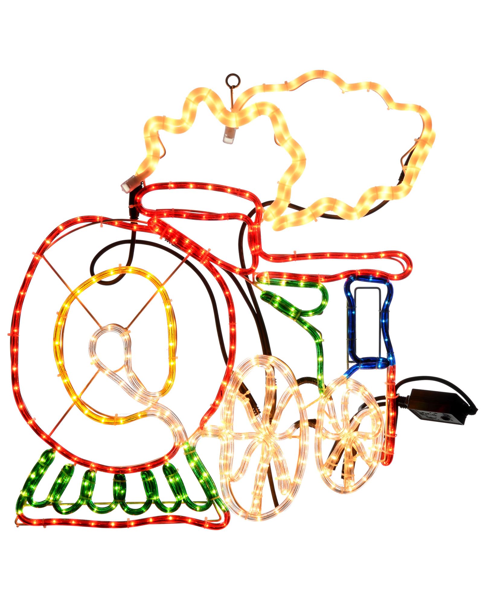 WeRChristmas Animated Train Rope Lights Silhouette Decoration, 64 cm - Large, Multi-Colour