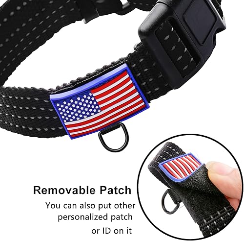 Miniatura 3 de LUCKYDC Collar Martingale para entrenamiento de perros. Collares reflectantes ajustables con hebilla, bandera de Estados Unidos, sin tirones, evita