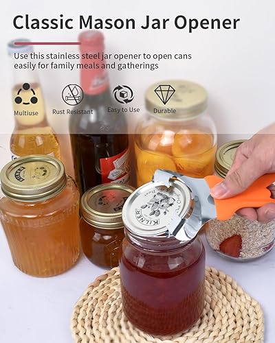 Miniatura 10 de Herramienta para abridor de tarros Mason sin abolladuras ni daños en la tapa, abrelatas manual multiusos, utensilio de extracción manual de mano