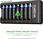 POWEROWL Rechargeable AA Batteries PRO w/ 8 Bay Charger, High Capacity 2800mAh, Premium NiMH Double A Battery -8 Count