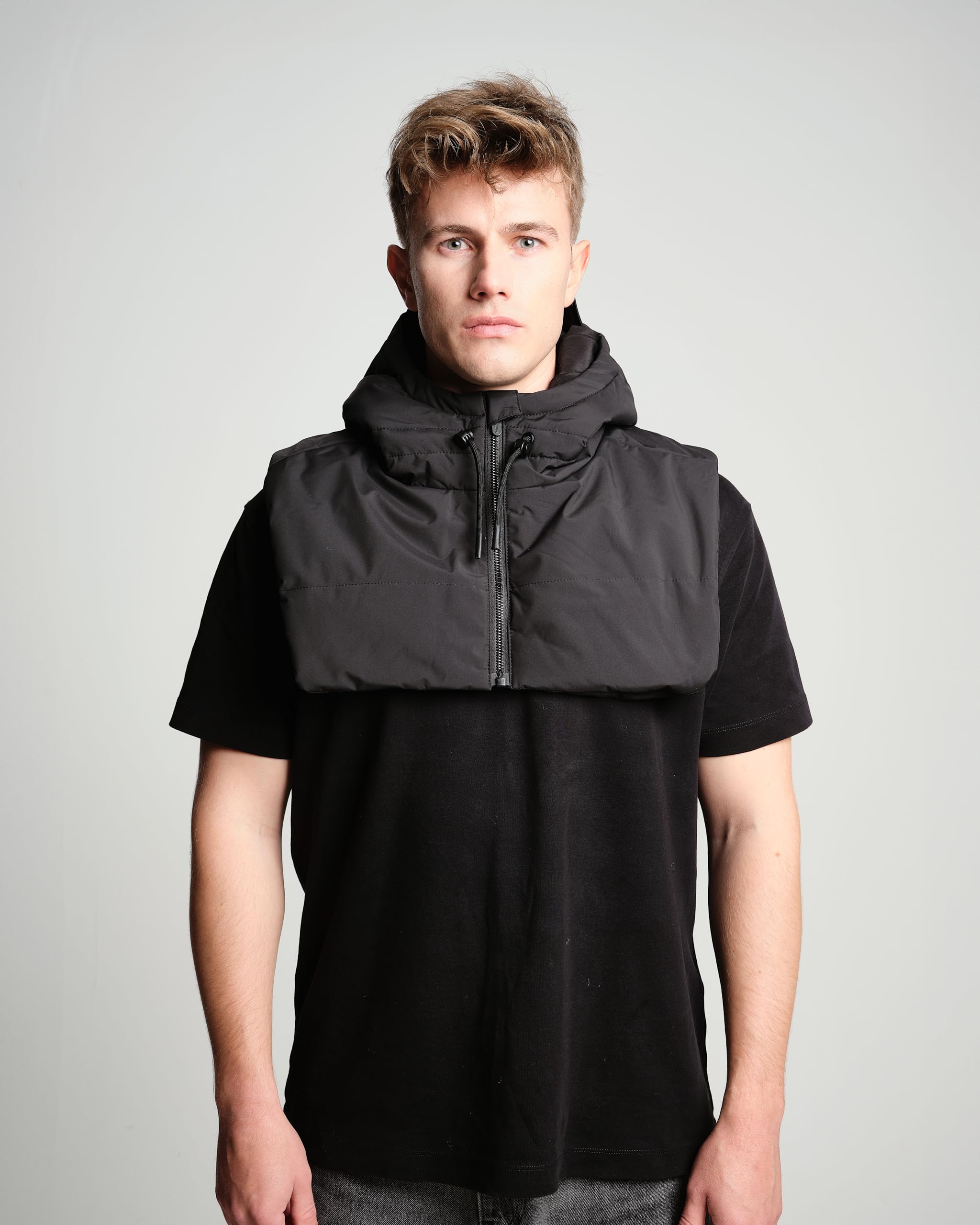 OAK25 Cappello Impermeabile Singolo per Donne e Uomini - Commute Hood - Sciarpa con Cappuccio e Zip - Cappello Antipioggia & Riflettente - Berretto Foderato per l'Autunno e l'inverno