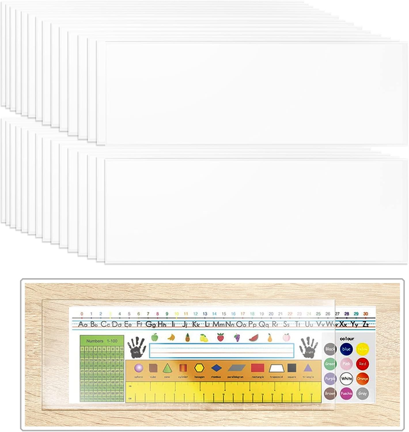 Toniper Desk Name Tag Sleeves 30 قُطِعَةُ وَقَدْتِ الْمَقْقَةِ