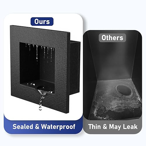 Miniatura 7 de Bernkot Tile Ready - Nicho de ducha interior de 5.5 x 6.5 pulgadas, reposapiés de ducha para pared de baño, nicho de pared prefabricado pequeño