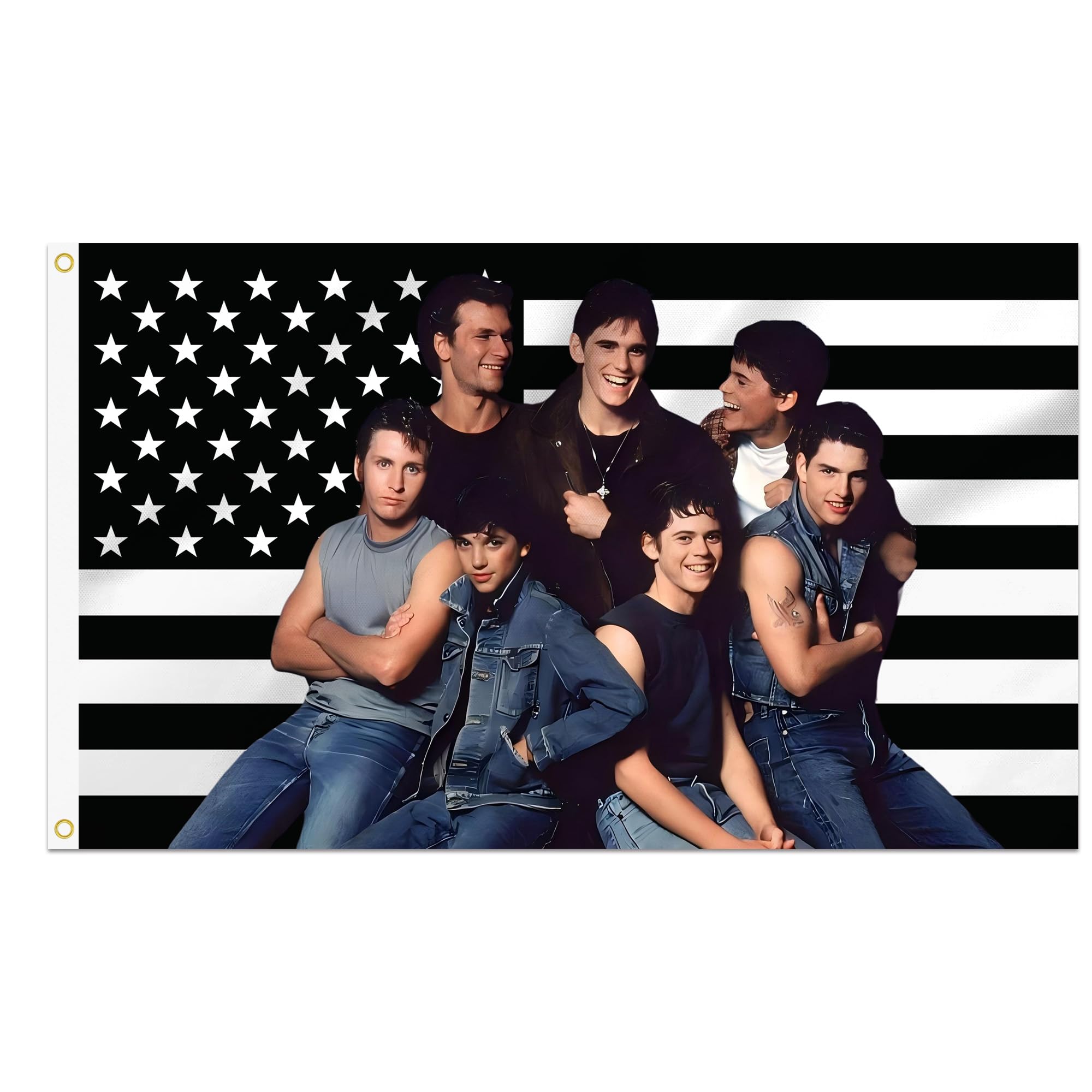 2x3 Foot The Outsiders Decorative Flag with 2 Brass Grommets for Indoor Outdoor, Double Stitched, Wall Hanging Tapestry Room Decor, College Dorm
