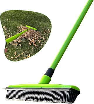 Turf Static Sweep - Silicone Broom for Artificial Turf Edge Cleaning - Remove Pet Hair, Leaves, Debris, Sticks and More from Turf, Synthetic Grass, Carpet & Most Hard Surfaces