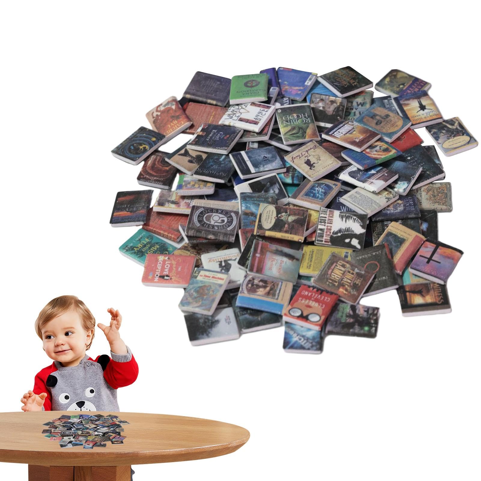 Lot De 9 Livres Miniatures 1:12 – Accessoires Maison De Poupée – Déco Bibliothèque – 2,13 X 1,64 X 0,3 Cm