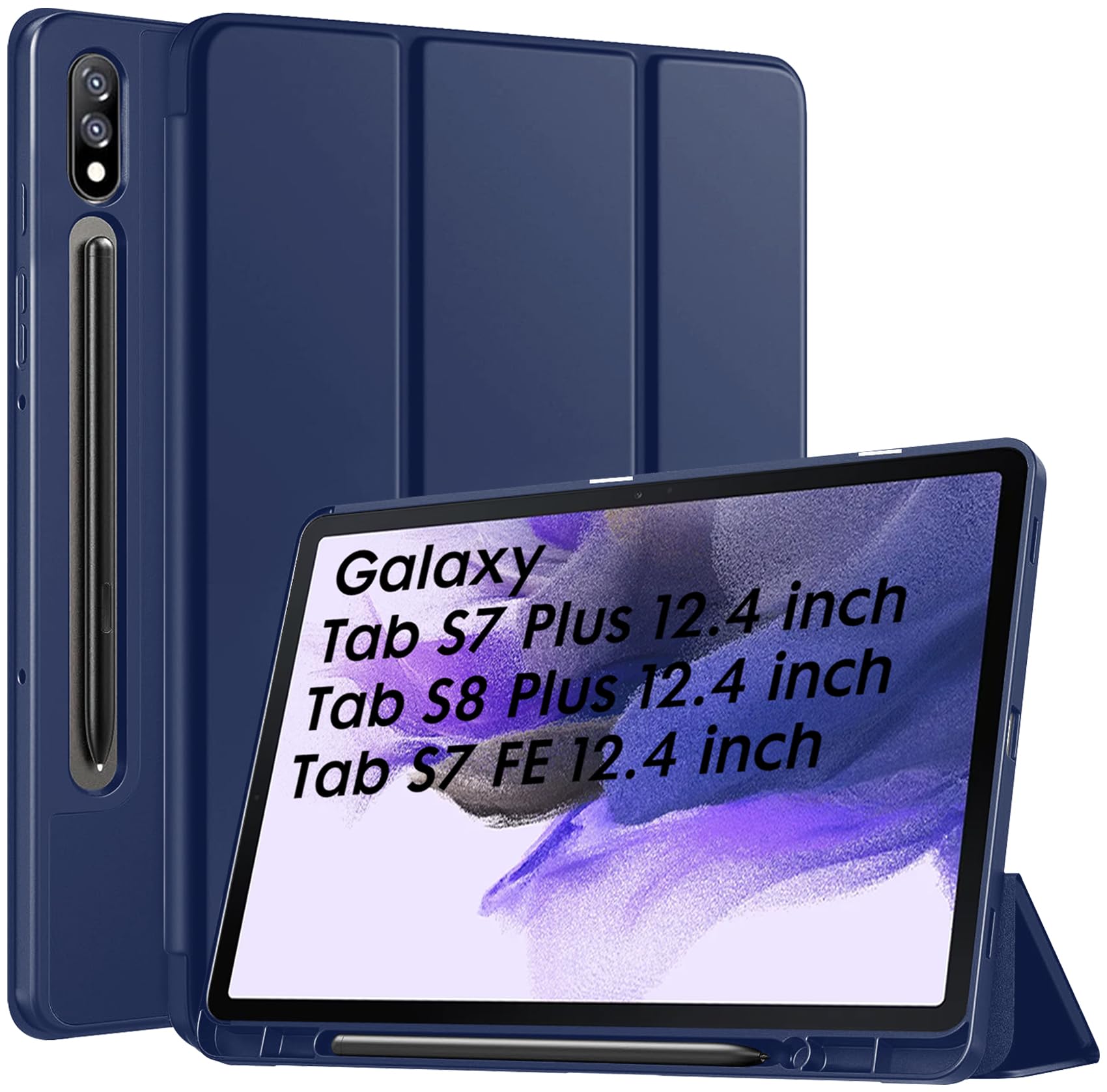 Robustrion Cover for Samsung Tab S7 FE/Tab S8 Plus/Tab S7 Plus Cover Case 12.4 inch Flip Back [S Pen Holder] for Samsung Galaxy Tab S8 Plus/S7 Plus/ S7 FE Tablet Cover with [Auto Sleep/Wake] - Black — Amazon image 10