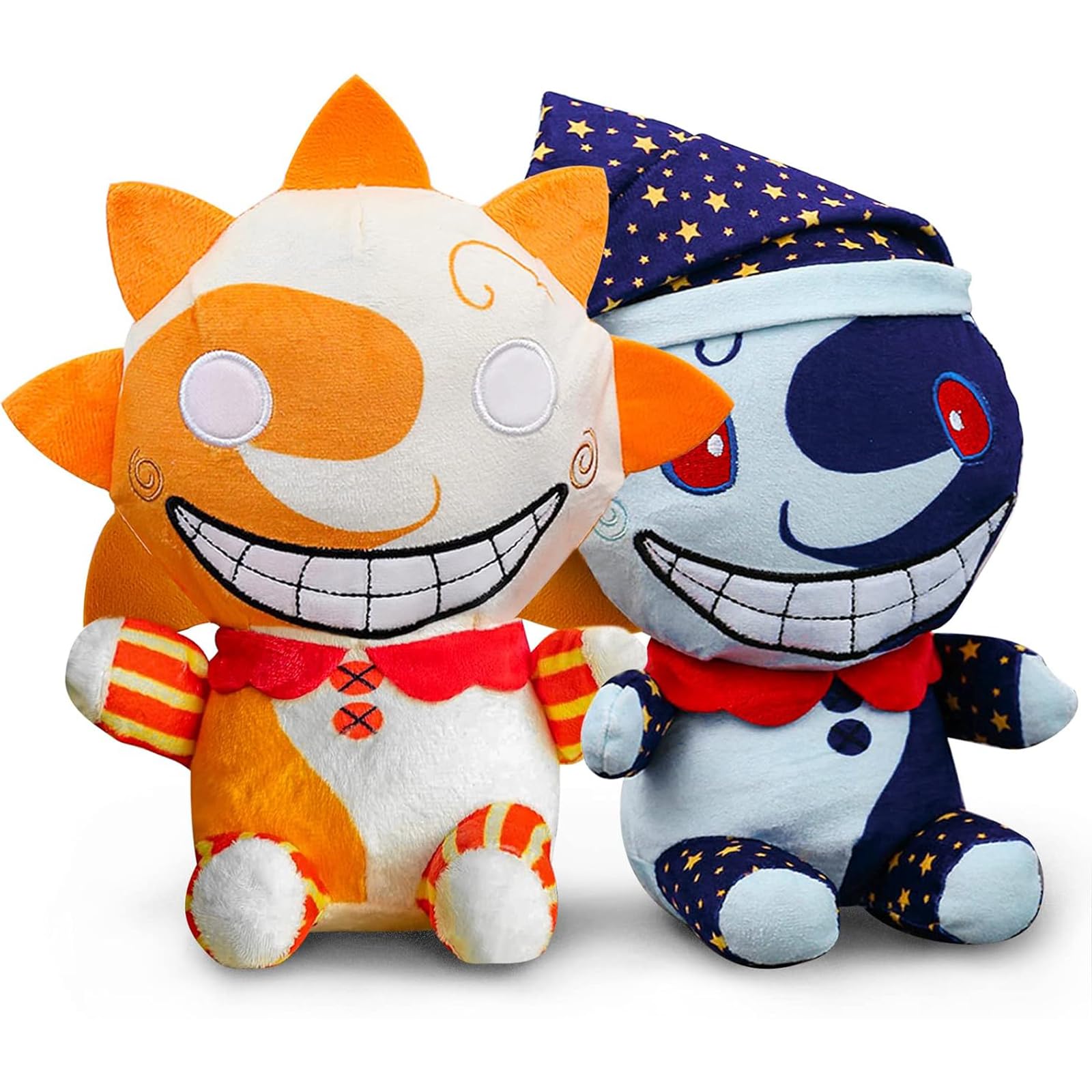 vita dennis Plushies 2pcs Sun and Moon Plush FNAF 9.84in FNAF Security Breach Sundrop and Moondrop Plush Figure Toy Soft Stuffed Clown Cartoon Plushie for Boys Girls Festive and Decorative Gift