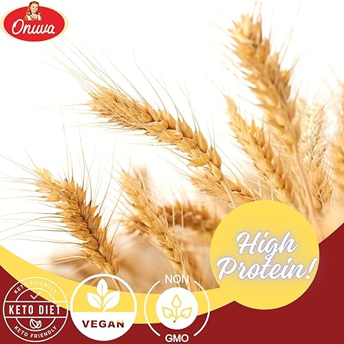 Miniatura 6 de Onuva 's Vital Wheat Gluten, alto en proteínas, vegano, sin OMG, apto para dieta cetogénica, bajo en carbohidratos, 4 libras