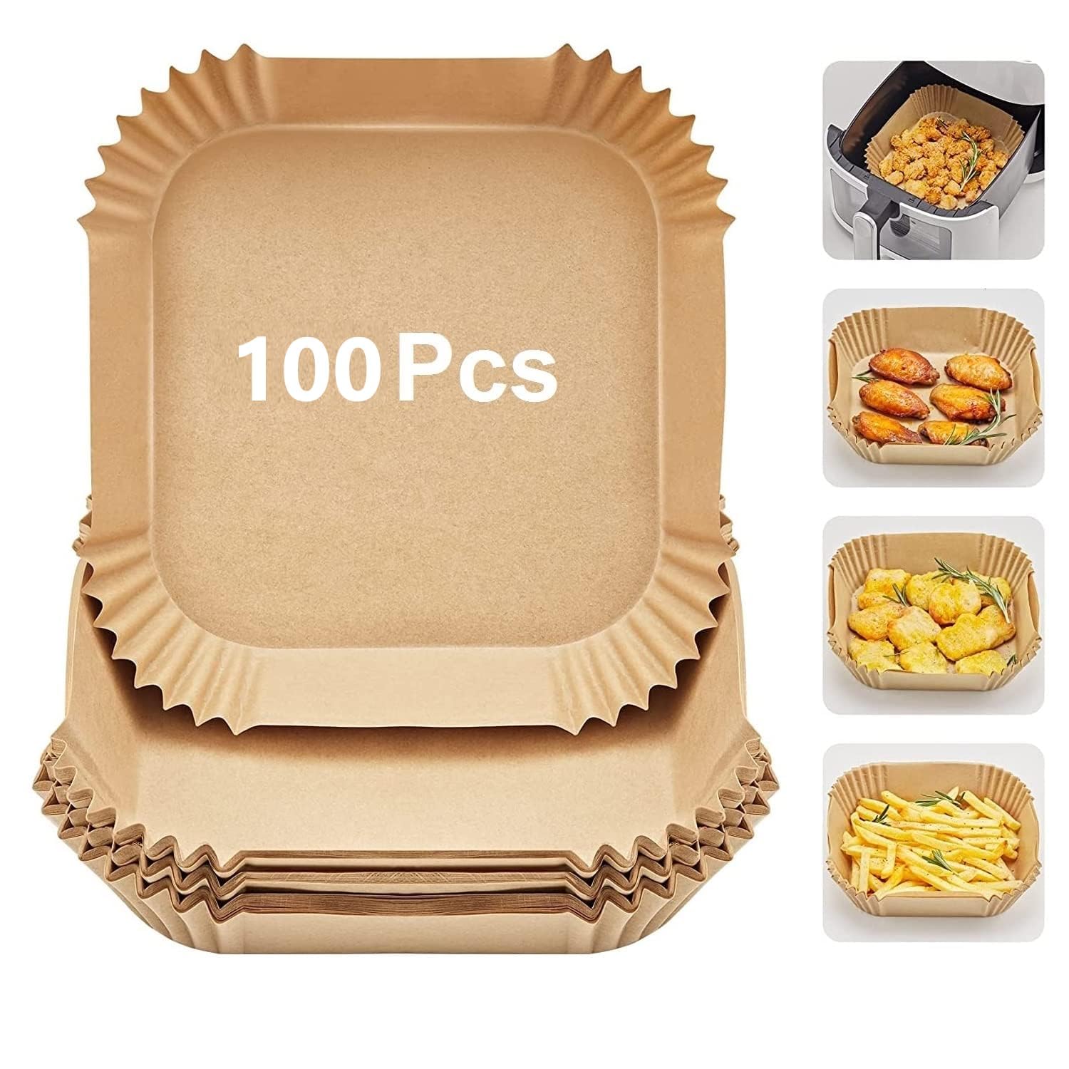 ITUSHA Air Fryer Disposable Paper Liners - 100 pcs 8 inch Square Disposable Parchment Paper Liner for AirFryer Basket, Oven, Non Stick (B0CTHTRLP4) Amazon Price History, Amazon Price Tracker