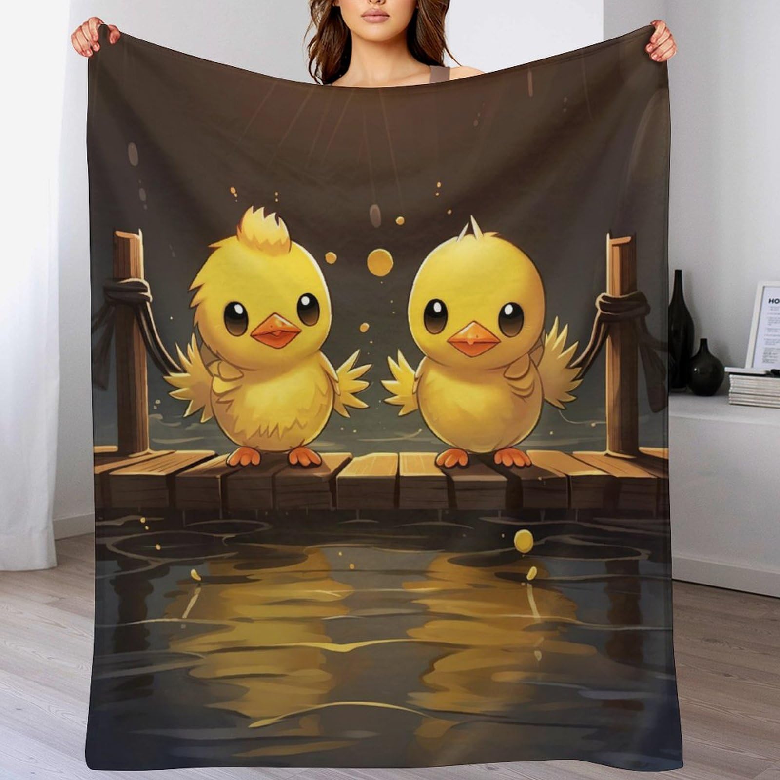 Couverture polaire canard pour canapé en flanelle douce et tapis douillet chaud 140x180cm