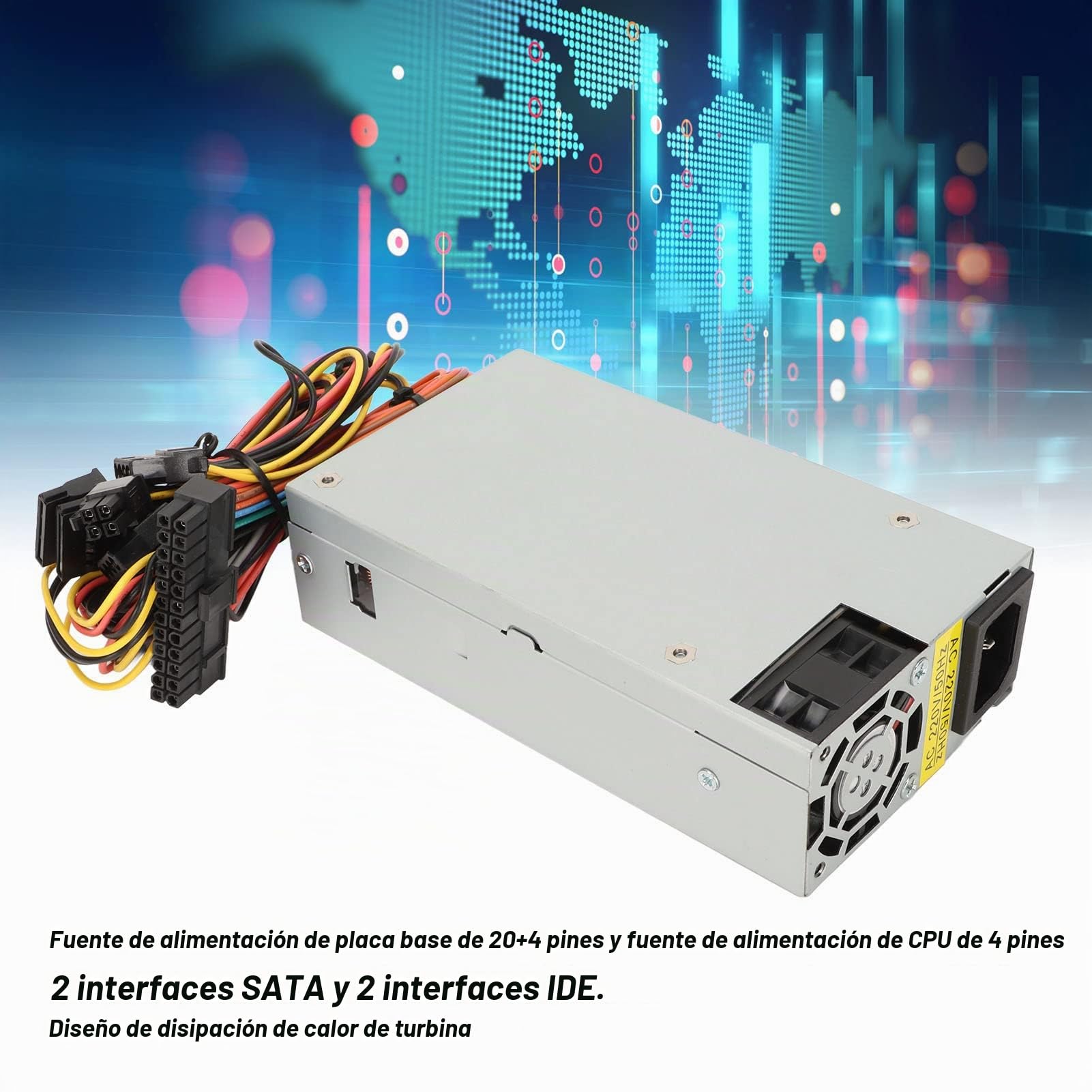 Unidad de Fuente de Alimentación de 270 W 1U, Fuente de Alimentación Multifunción de Metal 60LE de Disipación de Calor Fuerte para PC, Servidor, Cajas Registradoras,