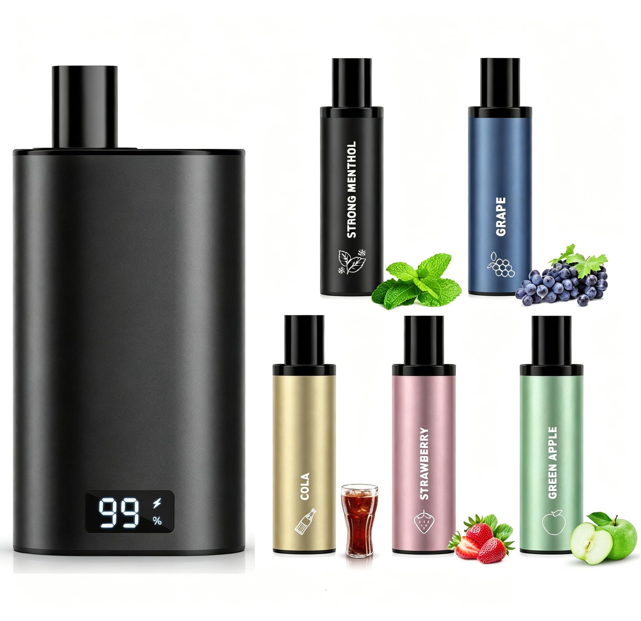 DBL 電子タバコ ベイプ vape 本体 シーシャ ポッド交換式 5風味セット たばこカプセル対応 大容量 25000パフ LED表示 ニコチンなし