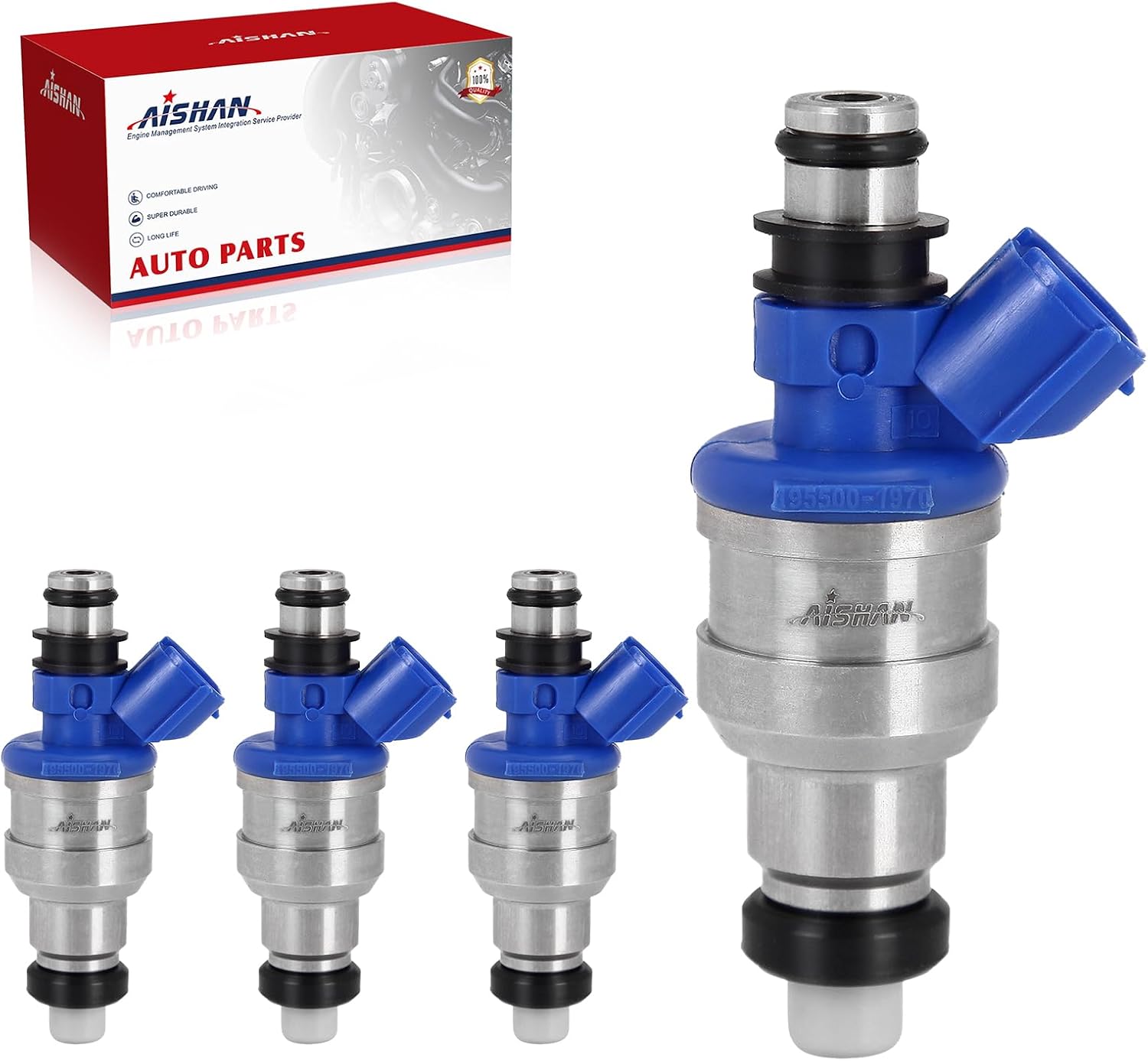 4PCS Fuel Injectors 1 Hole Compatible with Ford Probe 1990-1992, for Mazda Miata 1990-1993, MX-3 1994-1995, MX-6 626 1990 1991 1992 Replace 195500-1970