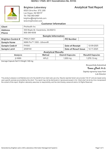 Miniatura 8 de ProHealth Longevity NMN Pro 1000 - Absorción mejorada - Marca Uthever, estabilizada, ultrapura, grado farmacéutico NMN para aumentar NAD+ (60