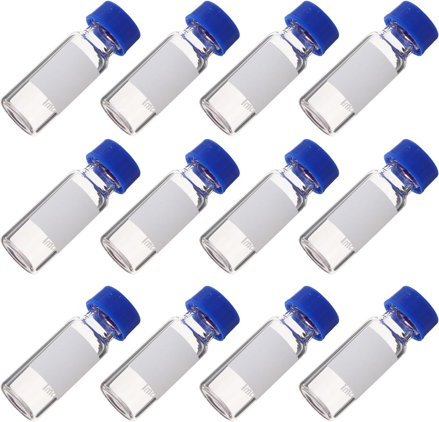 DECHOUS 100個入りスクリュートップボトル 1.5ml 2ml 容量 ガラス容器 目盛り付き 高気密性 クロマトグラフィー容器 液体サンプル用 試験や実験に最適