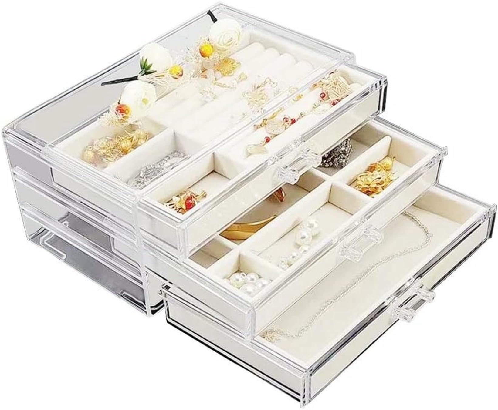 Organisateur bijoux acrylique anti-poussière : fini les colliers emmêlés